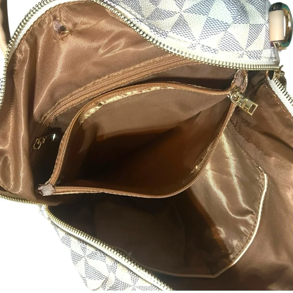 Backpack Satchel Shoulder Bag Purse with Wallet‎ Cream White